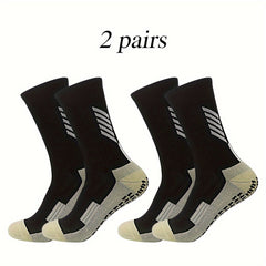 2 Pairs Non Slip Breathable Soccer Socks
