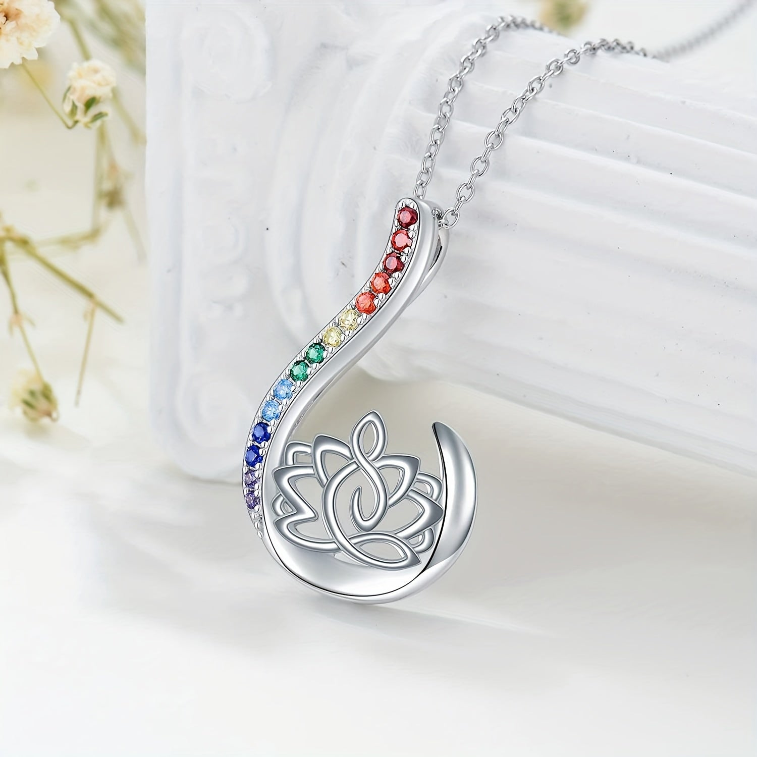 7 Chakra Pendant Yoga Chakra Healing Stone Necklace Women's Energy Balance