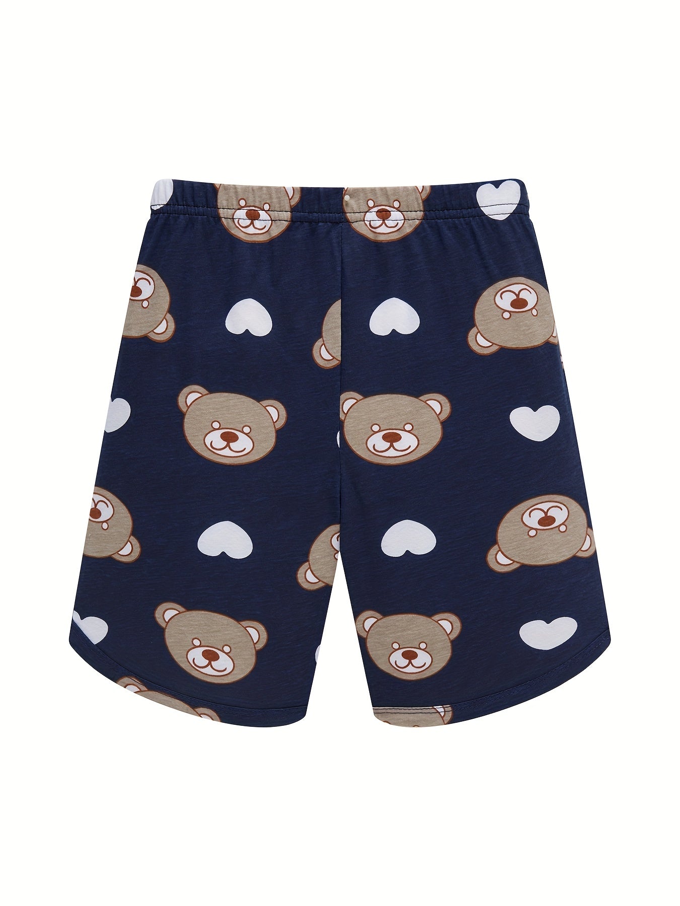 Boys Bear & Heart Cotton Pajamas Set Short Sleejsones Tops & Bottoms