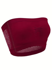 Solid Padded Breathable Tube Top Women's Plus Sexy Top Bra