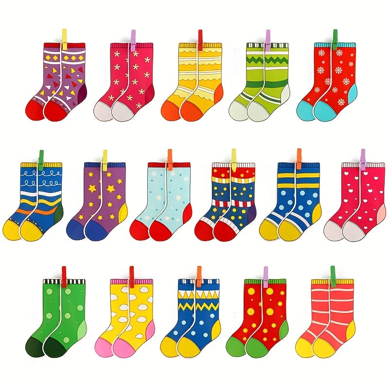 Colorful Paper Socks & Gloves Matching Game Educational Puzzle Toy for Kids