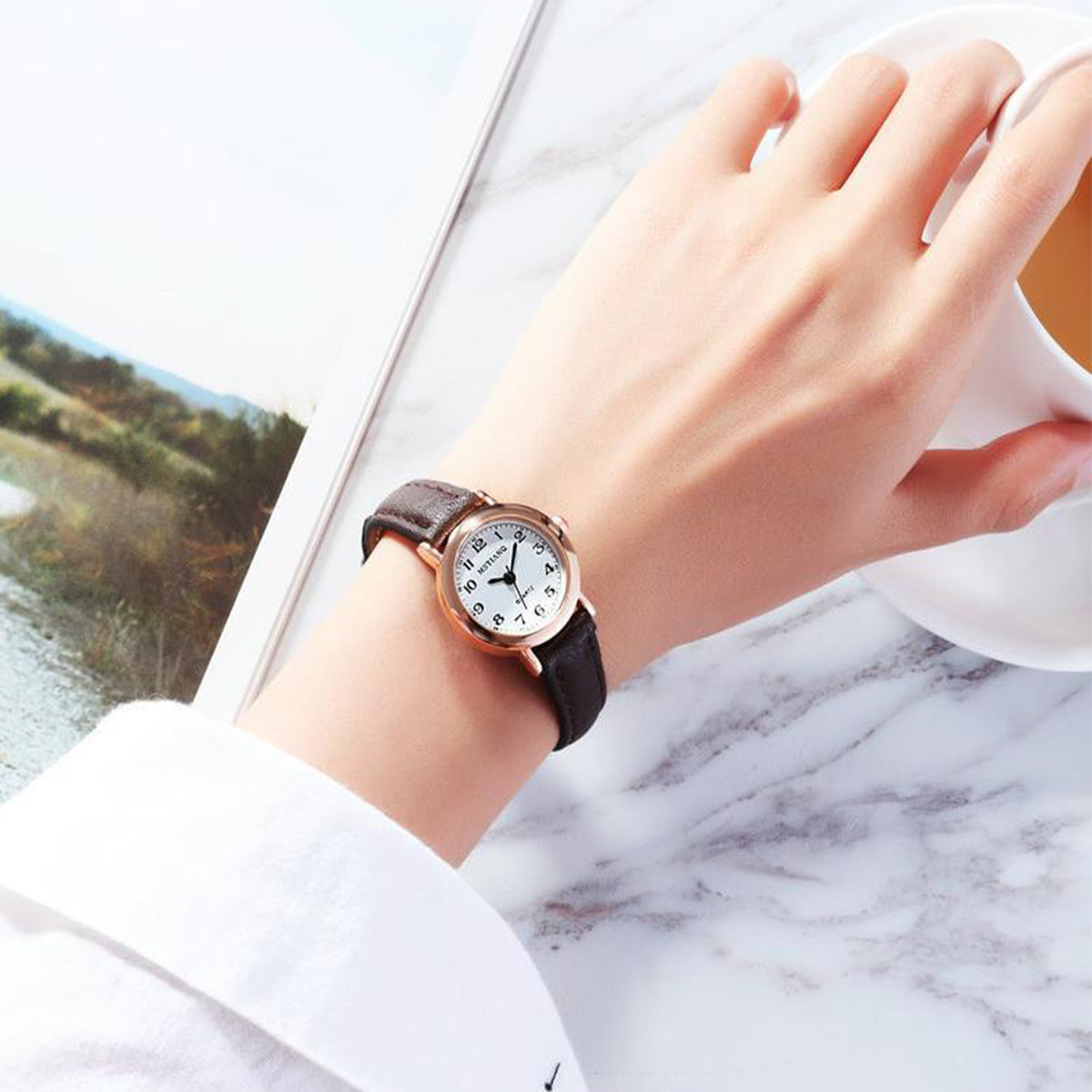 Girls Quartz Watches with Leather Strap
