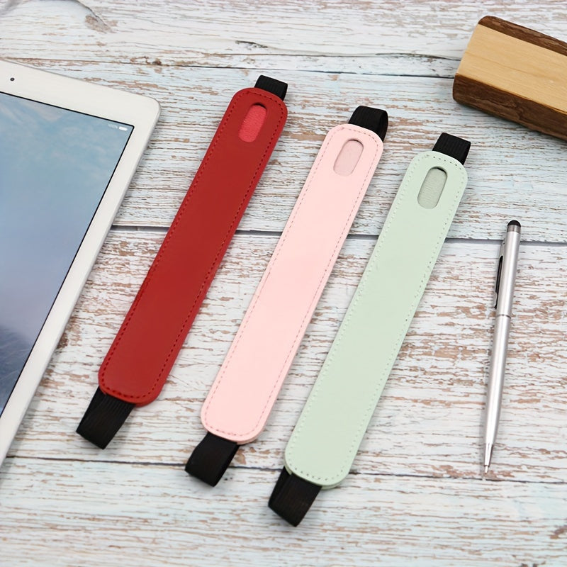 Faux Leather Pen Case Anti-lost Storage Elastic Pencil Capacitive Pen Bag