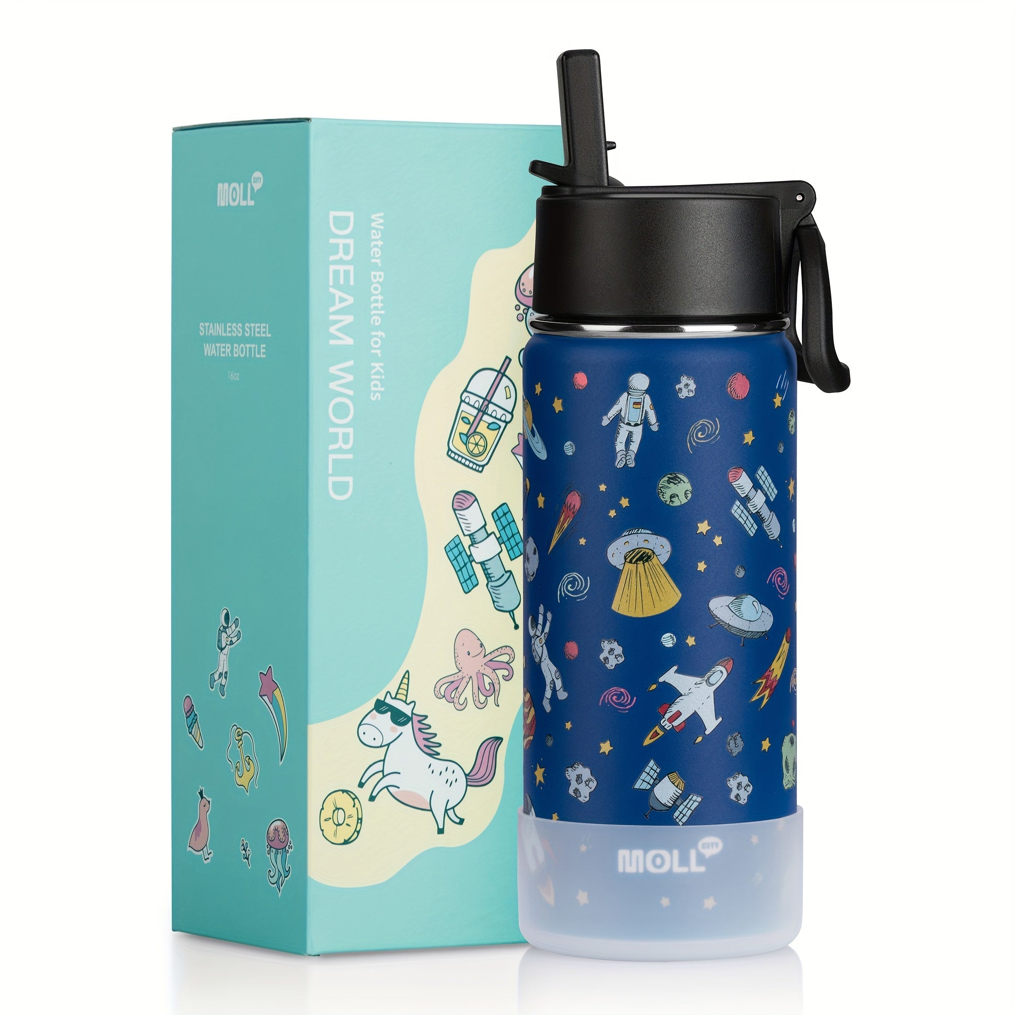 Mollcity 12oz Stainless Steel Vacuum Water Bottle