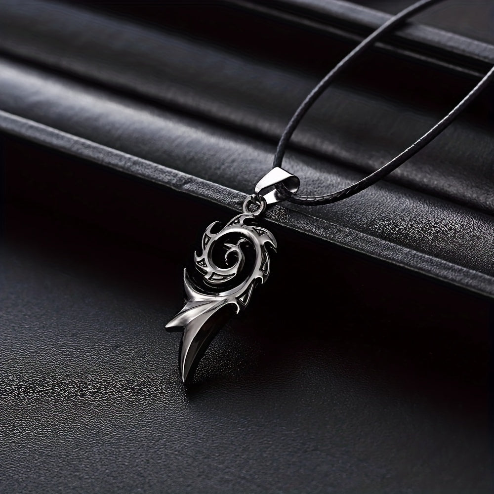 Stylish Flame Pendant Necklace Titanium Steel Perfect Gift