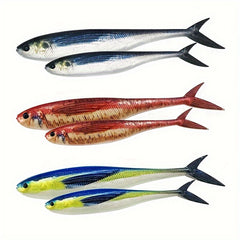 2pcs 12 Scissor Tail Fishing Lure 3D Printing Soft Bait Bionic Sea Fishing Bait