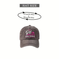 GIRL Embroidered Distressed Baseball Cap Dad Hat Sun Hats