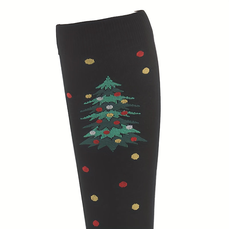 5 Pairs Christmas Stockings Santa Claus Tree Snowflake Pattern