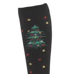 5 Pairs Christmas Stockings Santa Claus Tree Snowflake Pattern