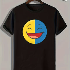 Smiling Face Print Men's Graphic T shirt Casual Comfy Tees For Summer