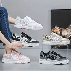 Women's Lace up Front Skate Shoes With Wing Decor Low Flatform Shoes