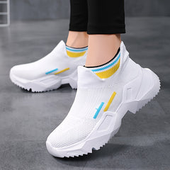 Women's Slip on Knit Socks Sneakers Thick Sole Walking Shoes