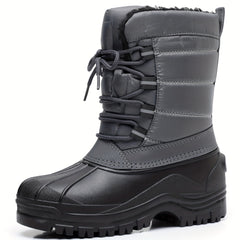 Boy's Cozy High Top Snow Boots Warm Fleece Plush Comfy Outdoor Hiking Shoes