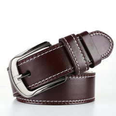 Men's Retro PU Leather Belt Business Casual Pants