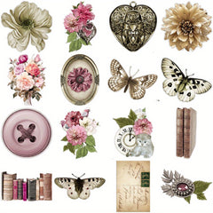 50pcs Pink Paper Stickers Vintage Retro Washi for Scrapbooking DIY Crafts