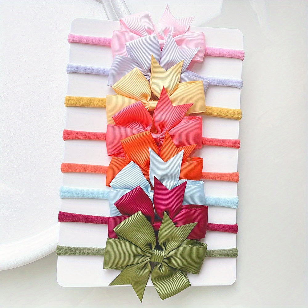 8pcs Plain Bow Headband for Baby Girls