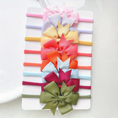 8pcs Plain Bow Headband for Baby Girls