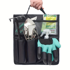 Canvas Garden Tool Storage Bag with Tent Peg Storage