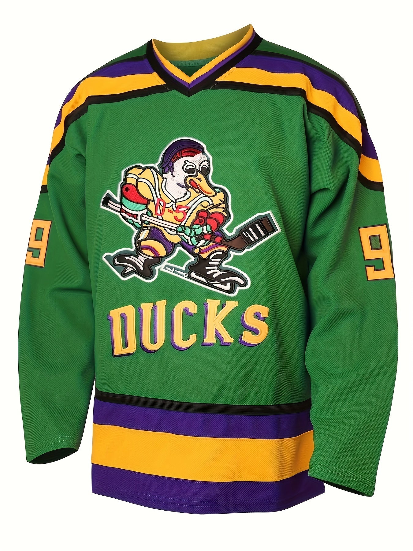Men's Long Sleeve V Neck Ice Hockey Jersey 96 Retro Classic Embroidery Stitched