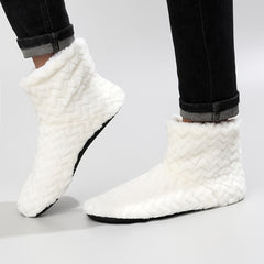 Wave Pattern Slipper Boots Soft Plush Cozy House Slippers