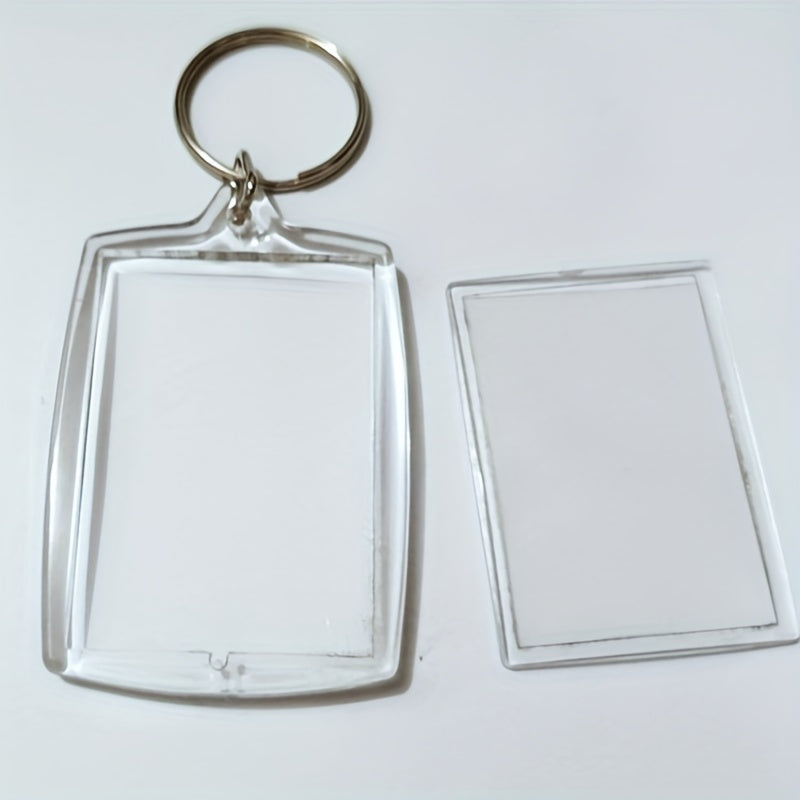 5pcs Acrylic Photo Frame Keychain Picture Holder Keyring for Bags