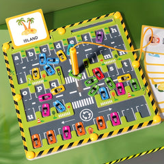 Green Magnetic Alphabet Maze Toy Wooden Puzzle Toy for Men Women