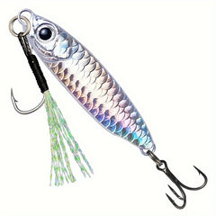 6pcs Fishing Jigs 3D Eyes Metal Spoons Long Casting Hard Bait Treble Hook
