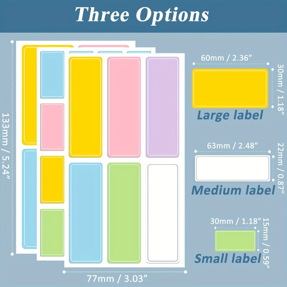 Colorful Label Stickers Waterproof Handwritten Self-adhesive Name Stickers