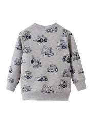 Excavator Graphic Toddler Pullover Sweatshirt for Boys and Girls