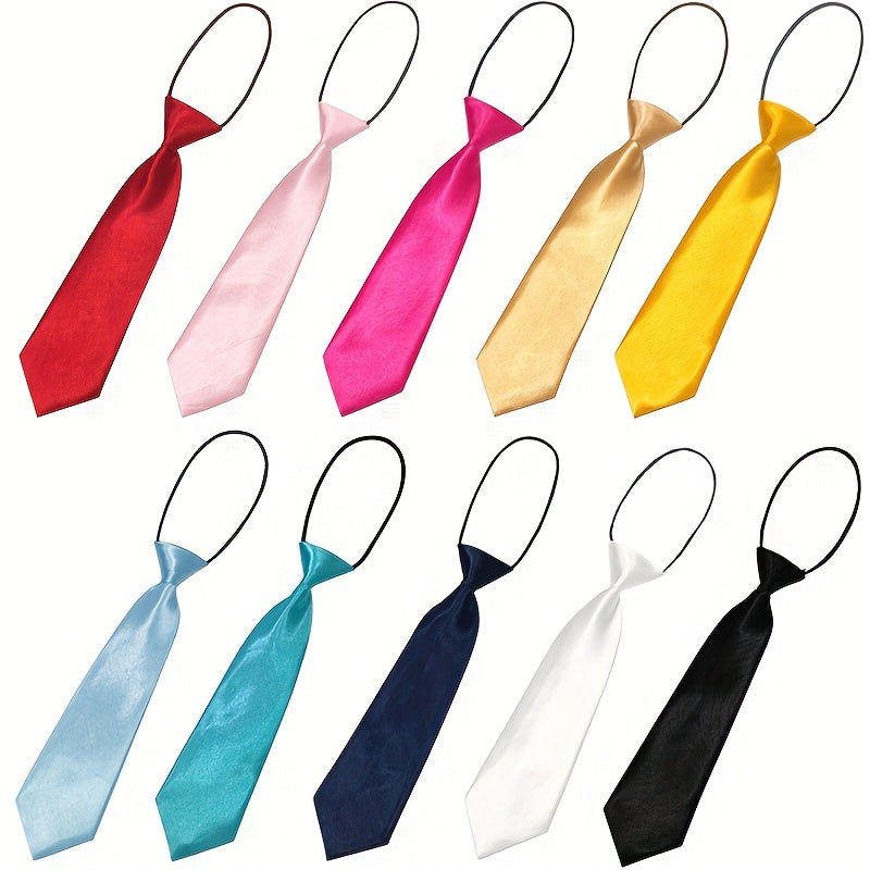 Kids Solid Color Short Tie Elastic Strap for Boys and Girls