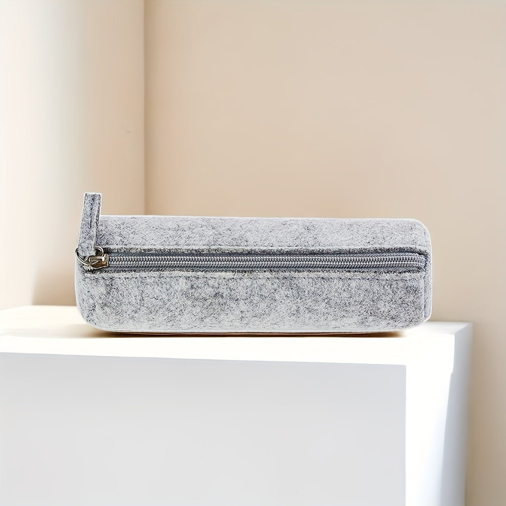 Large Capacity Felt Pencil Bag Student Supplies School Office Case Gift