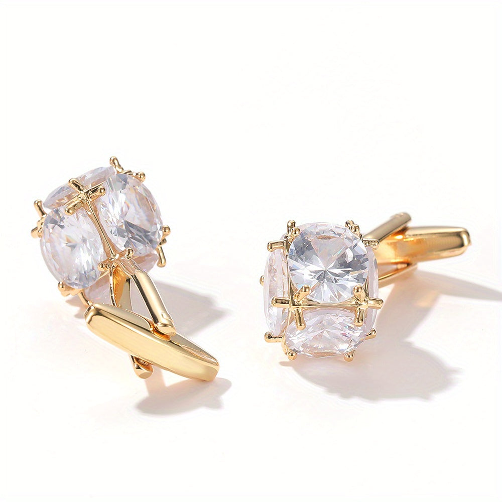 Zircon Inlaid Men's Cufflinks Closure Buckle