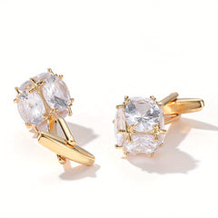 Zircon Inlaid Men's Cufflinks Closure Buckle