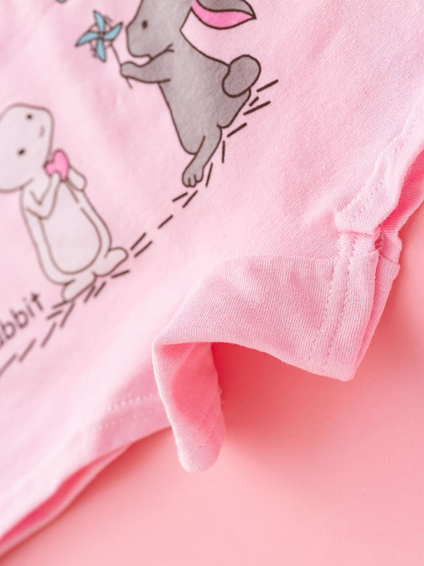 4pcs Girls Rabbit Print Stretch Shortie Brief Soft Cotton Underwear