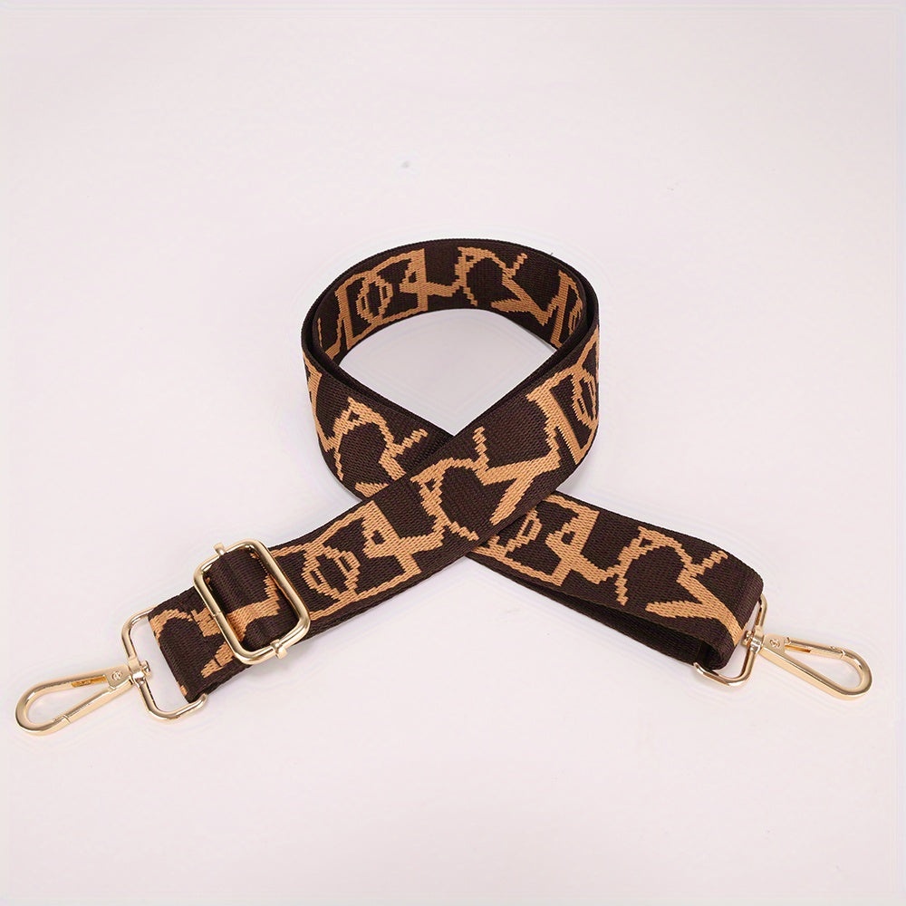 Letter Embroidery Wide Shoulder Strap for Crossbody Bag