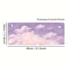 Purple Cloud Landscape Large Gaming Mouse Pad for Office Use