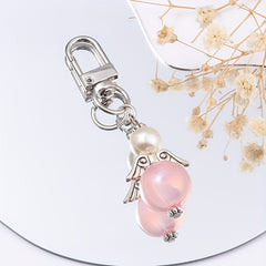Faux Pearl Angel Keychain Purse Bag Ornament Gift