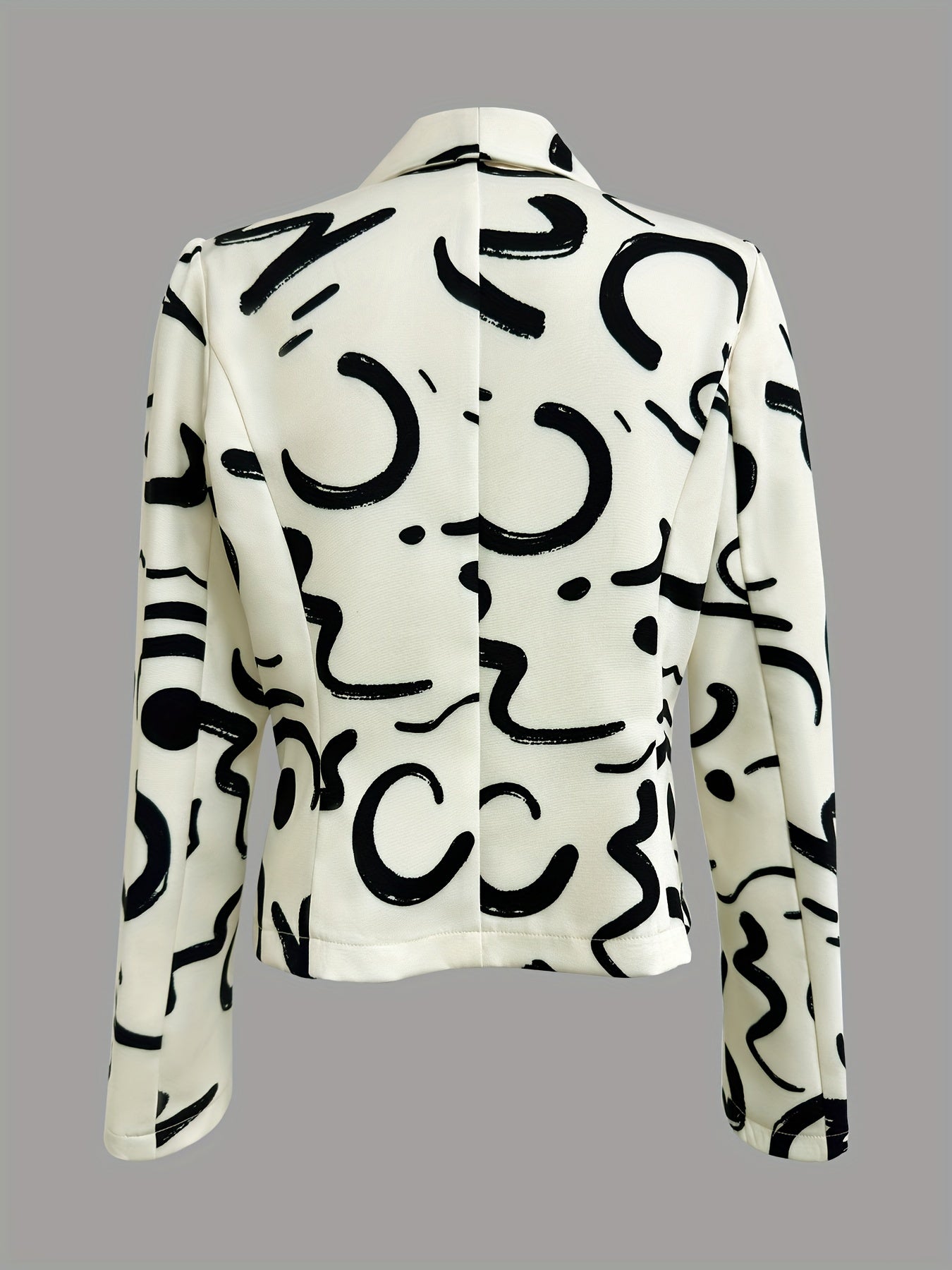 Graphic Print Open Front Blazer for Women