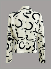 Graphic Print Open Front Blazer for Women