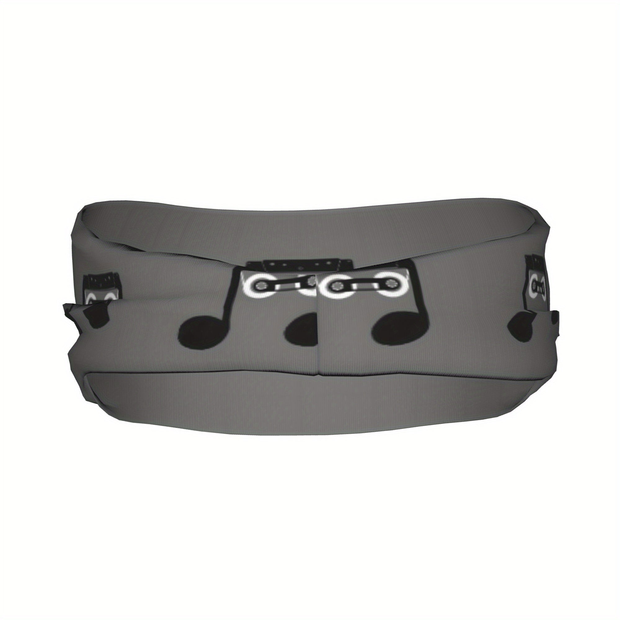Music Notation Unisex Sports Headband Sweat Wicking Polyester with Treble Clef