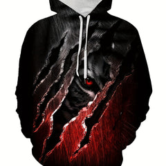 Men's Animal 3D Print Hooded Sweatshirt Sports Hoodie
