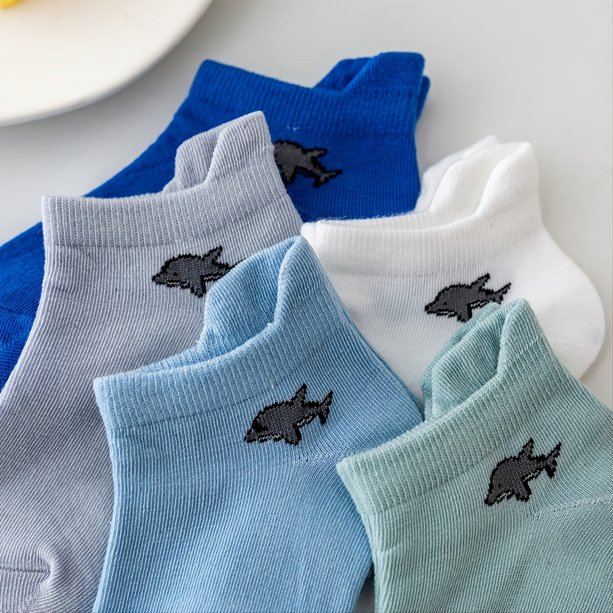 5pcs Boys Comfortable Dolphin Socks for Ocean Series