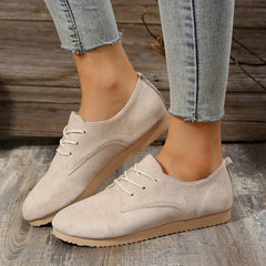 Women's Lace Up Flat Shoes Soft Sole Low Top Casual Walking Shoes