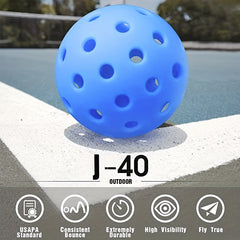 12pcs Pickleball Balls 40 Holes High Elasticity Outdoor Set