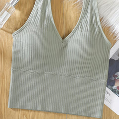 Women's V-Neck Sports Vest Wrap Chest Sleepwear