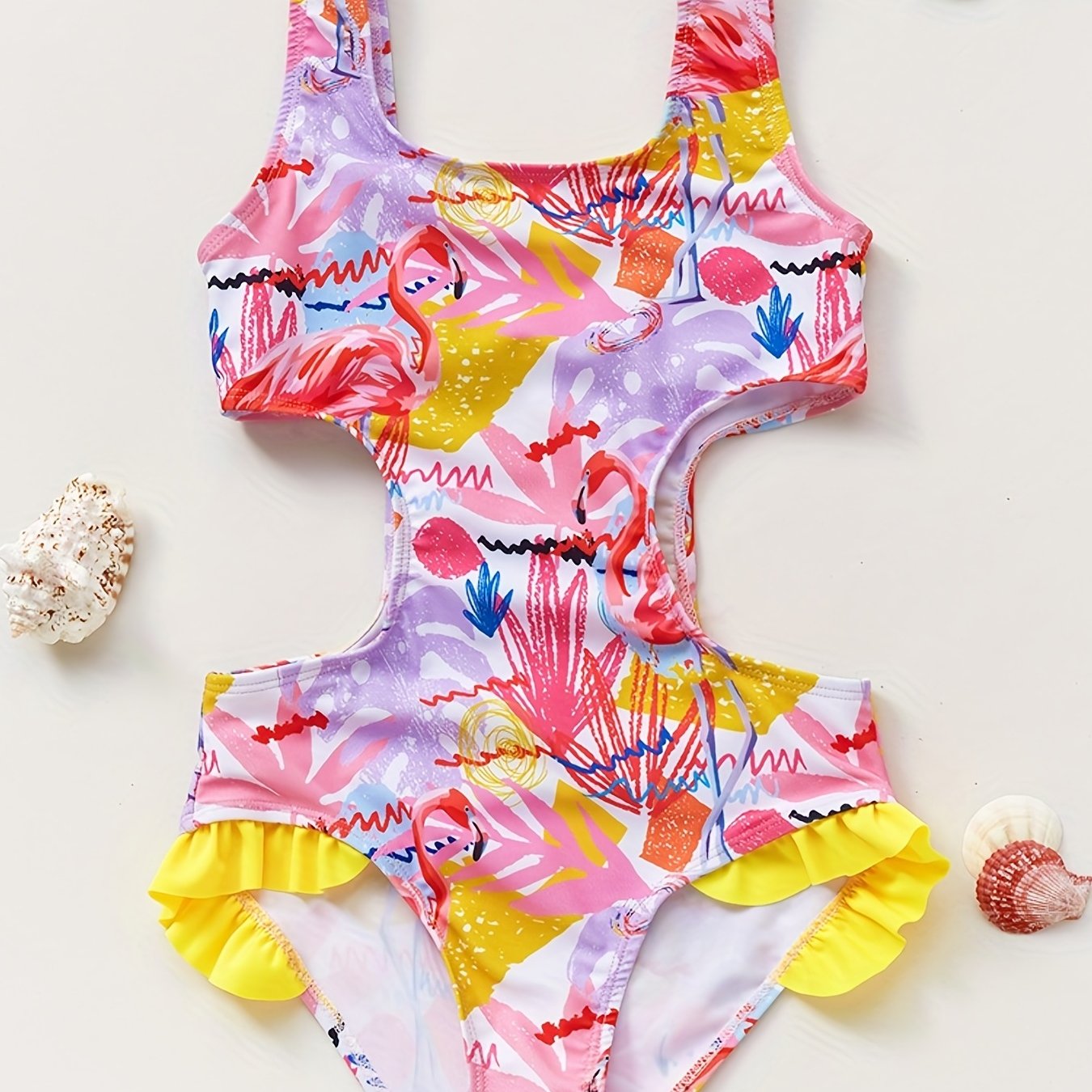 Toddler Girls Flamingo One Piece Swimsuit