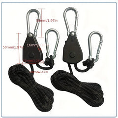 2pcs Tent Elastic Rope with Adjustable Pulley for Lifting and Tightening