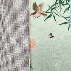 Chinese Flower Bird Print Living Room Rug Coffee Table Carpet
