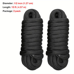 2Pack Double Braid Nylon Boat Dock Lines 25 Loop Marine Rope