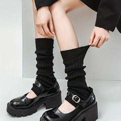 Solid Leg Warmers Lolita Knee High Socks Women's Stockings